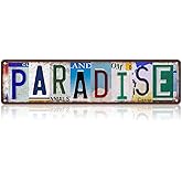 Vintage Paradise Wall Decor Street Signs Home Bar Coffee Metal Tin Signs 16 x 4 Inches