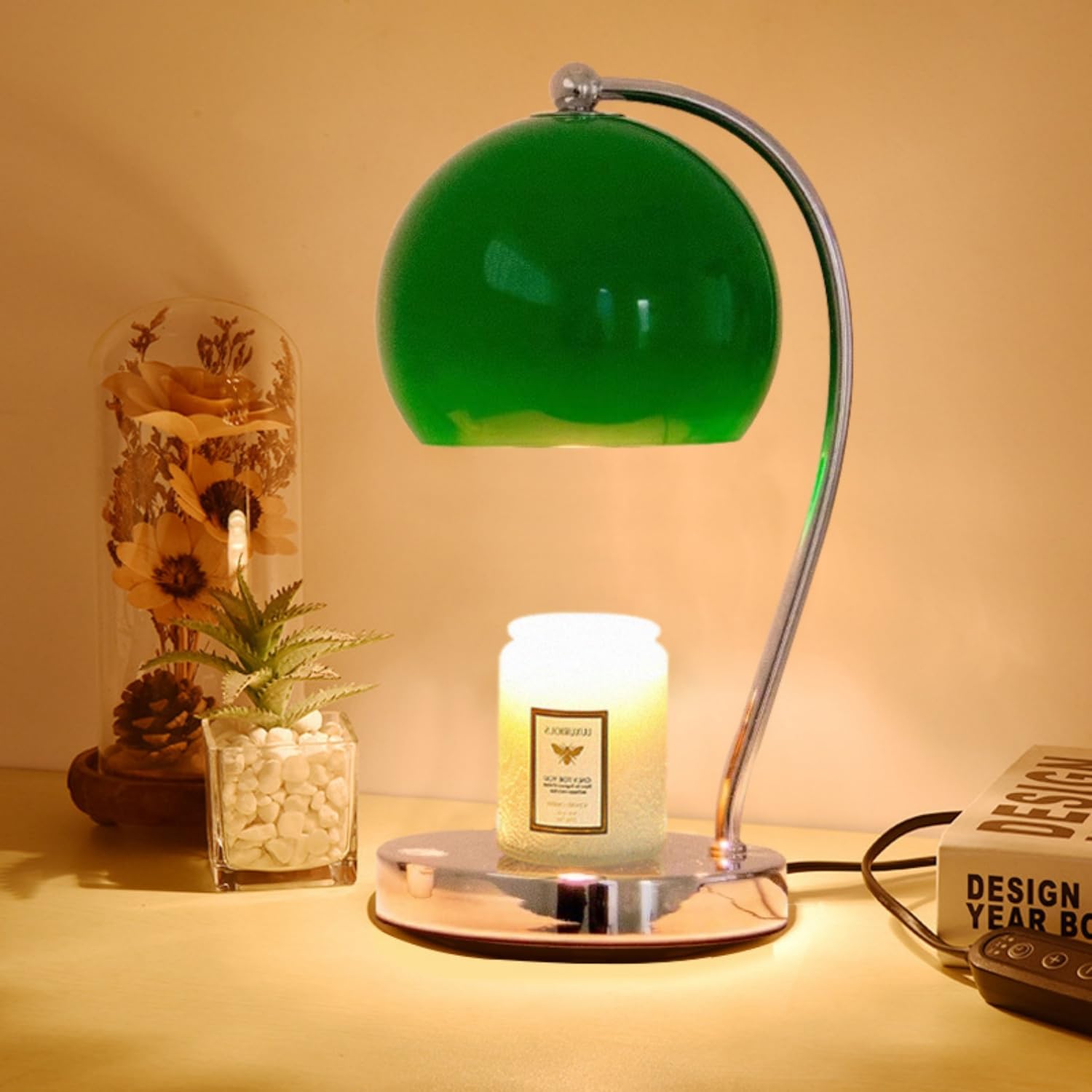 GEEZO Fragrance Candle Warmer Lamp，Electric Candle Warmer with Timer & Dimmer，Mom Christmas Birthday Gifts for Women, House Warming Gifts New Home Bedroom Decor