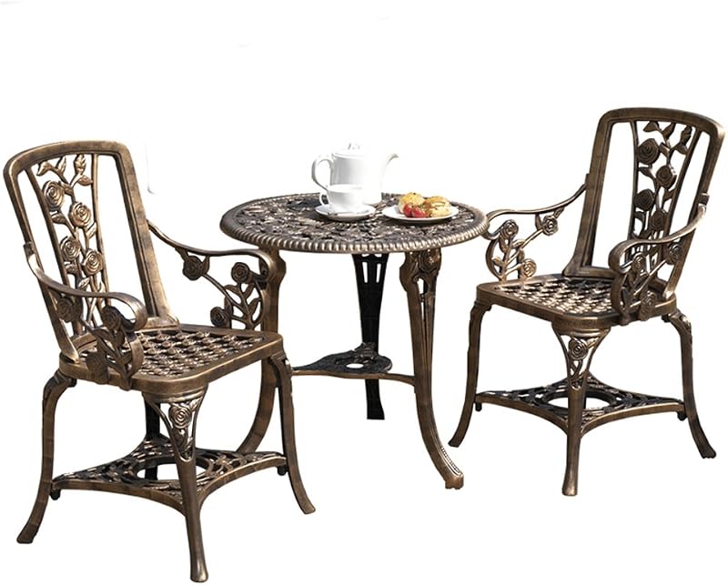Garden Life Antique Effect Rose Design Bistro Set - 2 Seater Patio Table