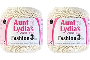 Aunt Lydia's Crochet Thread - Size 3 - (2-Pack) Bridal White
