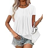 VahRuta Women's Short Sleeve Tunic Tops Scoop Neck Banded Bottom Summer T Shirt for Leggings