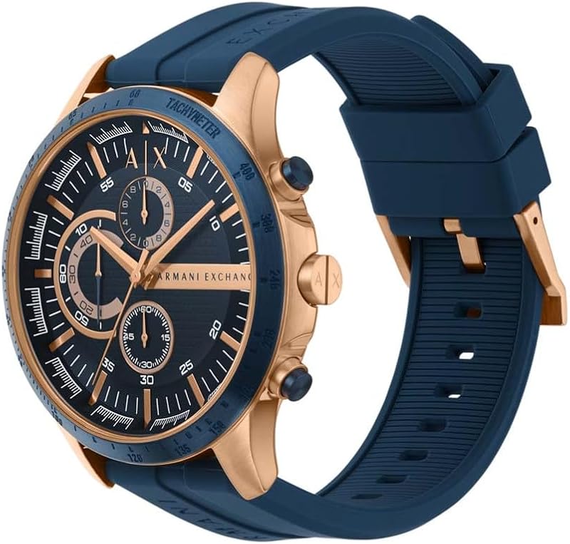 Herrenuhr, Quarzwerk Chronograph und 46mm Gehäusegröße mit Silikonarmband