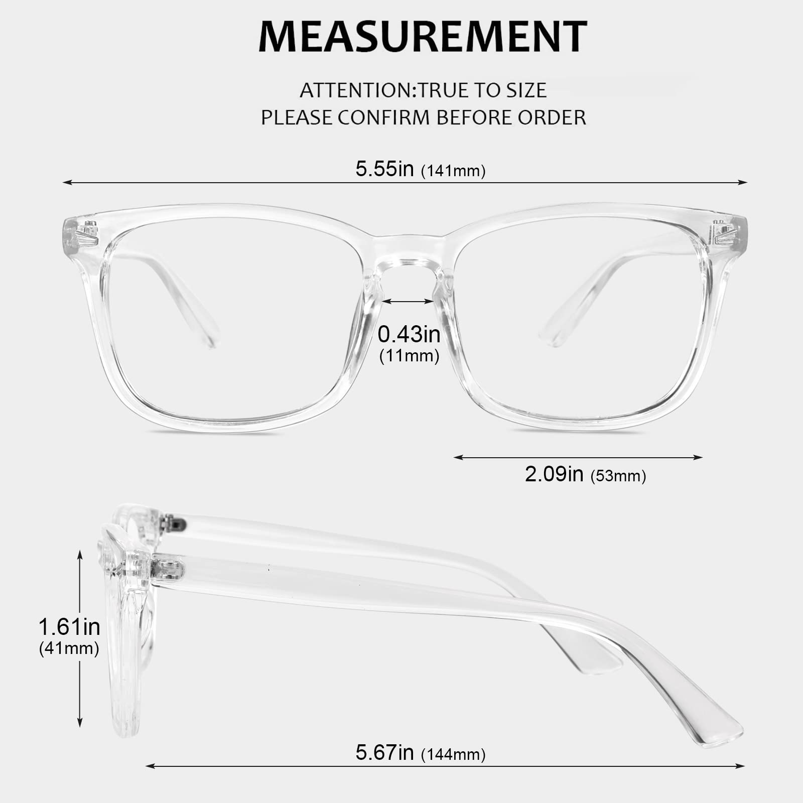 GQUEEN Fashion Glasses Non Prescription Fake Glasses for Women Men Clear Lens Square, 201582