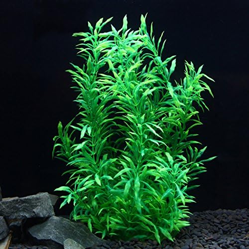 MYKEY Artificial Plastic Plant Green Aquarium Fish Tank Lifelike Underwater Plastic Plant 20 inch Aquatic Plants