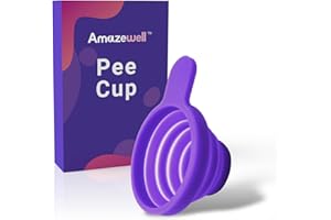 Amazewell Urine Cups for Ovulation & Pregnancy Tests: Reusable & Collapsible Pee Cups for Home Fertility Testing | Easy to Use & Clean (1PCS)