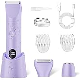 Bikini Trimmer for Women, 3 in 1 Electric Razors for Women - Cordless Body Shaver for Trip - IPX7 Waterproof with LED Display, Ceramic Blade, Rechargeable Lady Trimmer for Underarm Body Leg Face