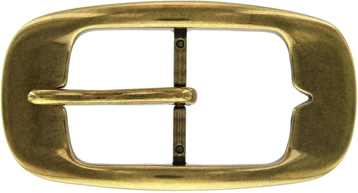 AC0161 Oval Gold Tone Finish Belt Buckle for Men 1.5" Clothing