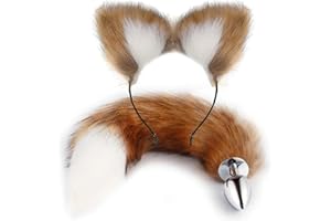 Anal Plug Tail Set，Butt Plug Fox Tail Set，Fox Tail Anal Plug Animal Sexual Anus Role Play Furry Anal Sex Toy，for Women Man Be