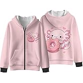 NRBEAWD Girls' Full-Zip Hoodie Sweatshirt Soft Fabric Long Sleeve Lightweight Cozy Jacket with Pockets