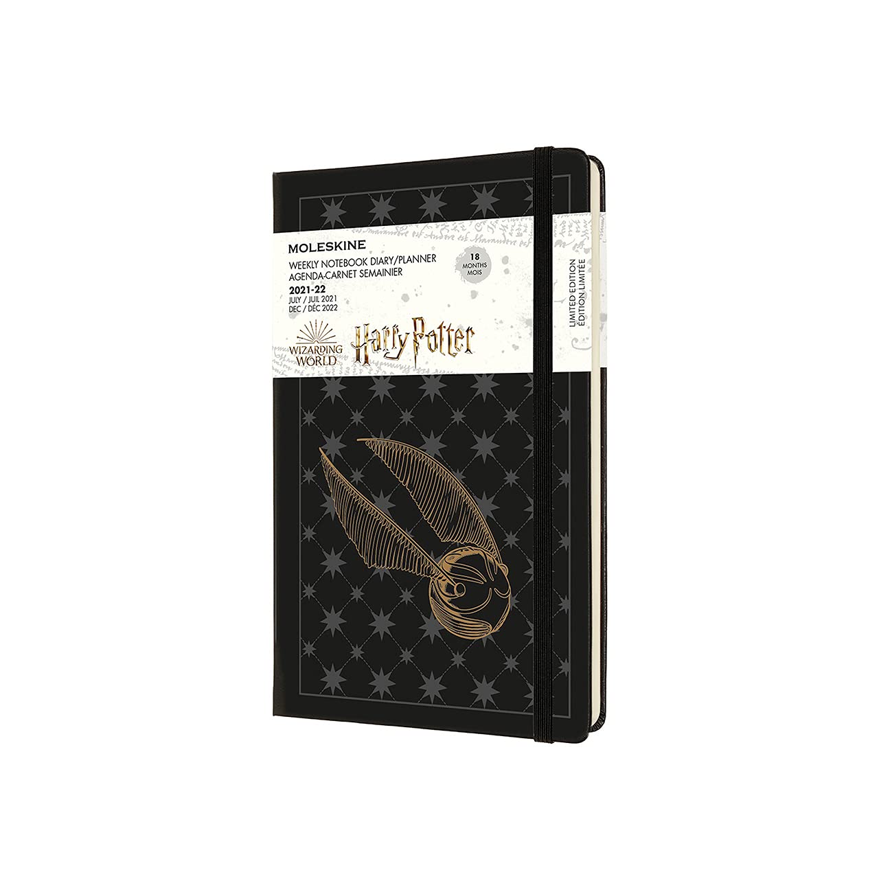 Moleskine - 18-Month Weekly Planner/Diary, Harry Potter Limited Edition Weekly Planner 2021/2022, Weekly Notebook with Hard Cover and Elastic Closure, Size Large 13 x 21 cm, Colour Black, 208 Pages