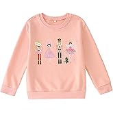 CM C&M WODRO Girls Christmas Nutcracker Sweatshirt Crewneck Cute Xmas Ballet Shirt Long Sleeve Kids Holiday Pullover Tops