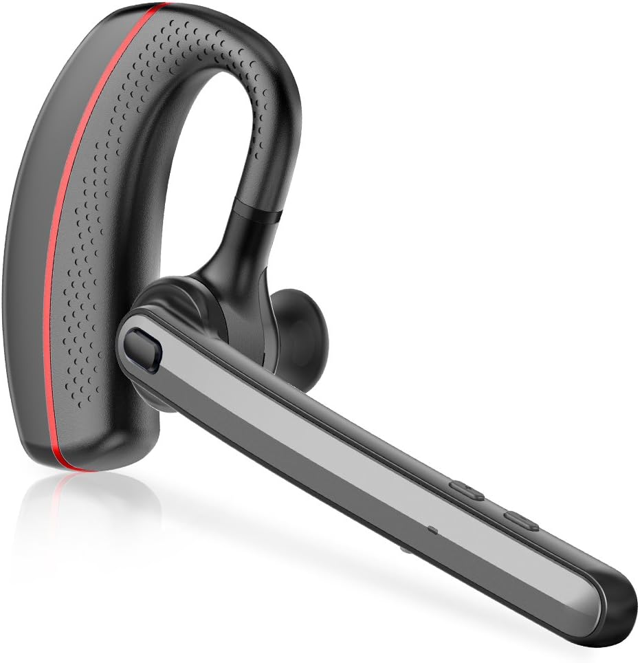 TOTOBAY Bluetooth Headset Ear Hooks Hands Free V4.1 Single IPX4 Sweatproof Earphone Noise Cancelling In-ear Earbud with Mic for Business Driving Office Workout Sports Gym Android Cell Phones (Q8)