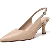 Mostrin Kitten Heels for Women Slingback Pointed Closed Toe Heels Women's Pumps Shoes for Wedding, Party, Commuting