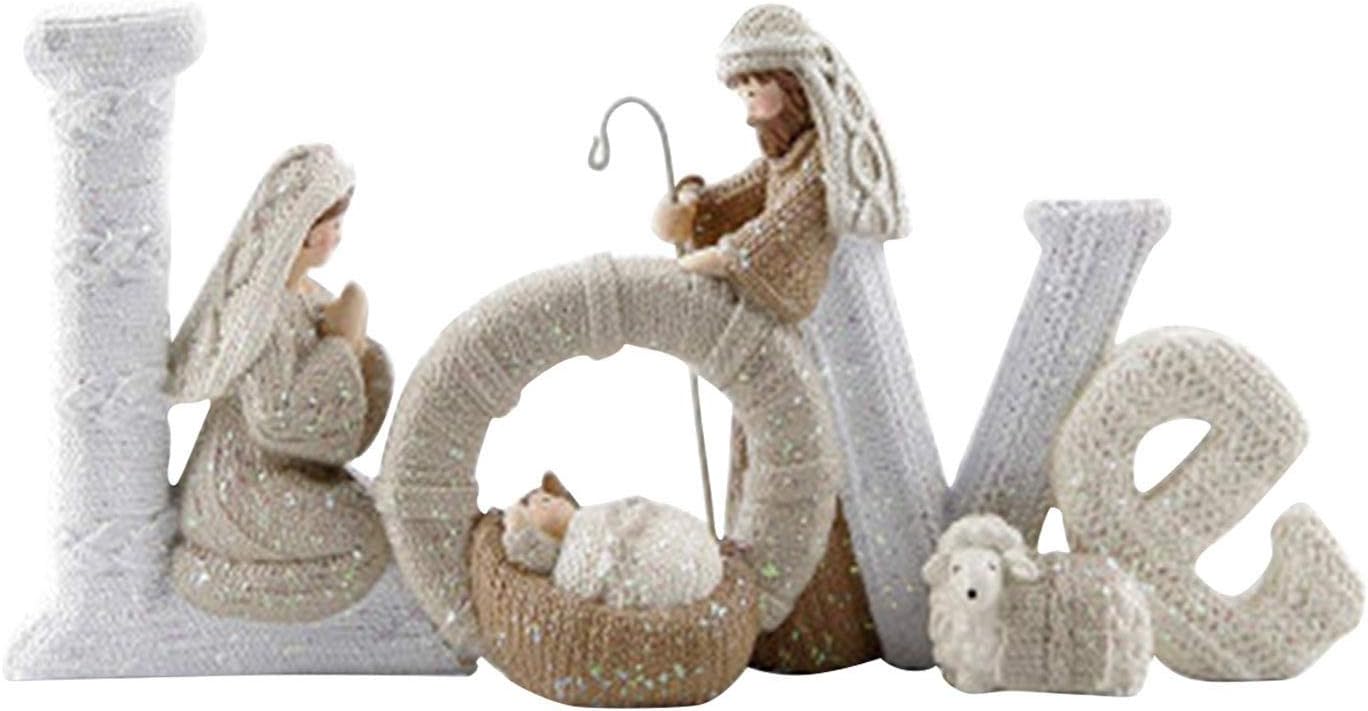 Christmas Nativity Set Love/Family, Holy Family Nativity with Lamb