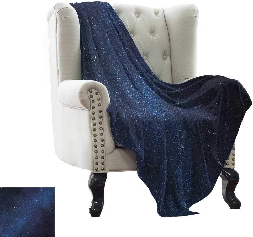 LsWOW Winter Warm Blanket Night,Space with Billion Stars Inspiring View Nebula Galaxy Cosmos Infinite Universe, Dark Blue White Extra Cozy, Machine Washable, Comfortable Home Decor 50"x70"