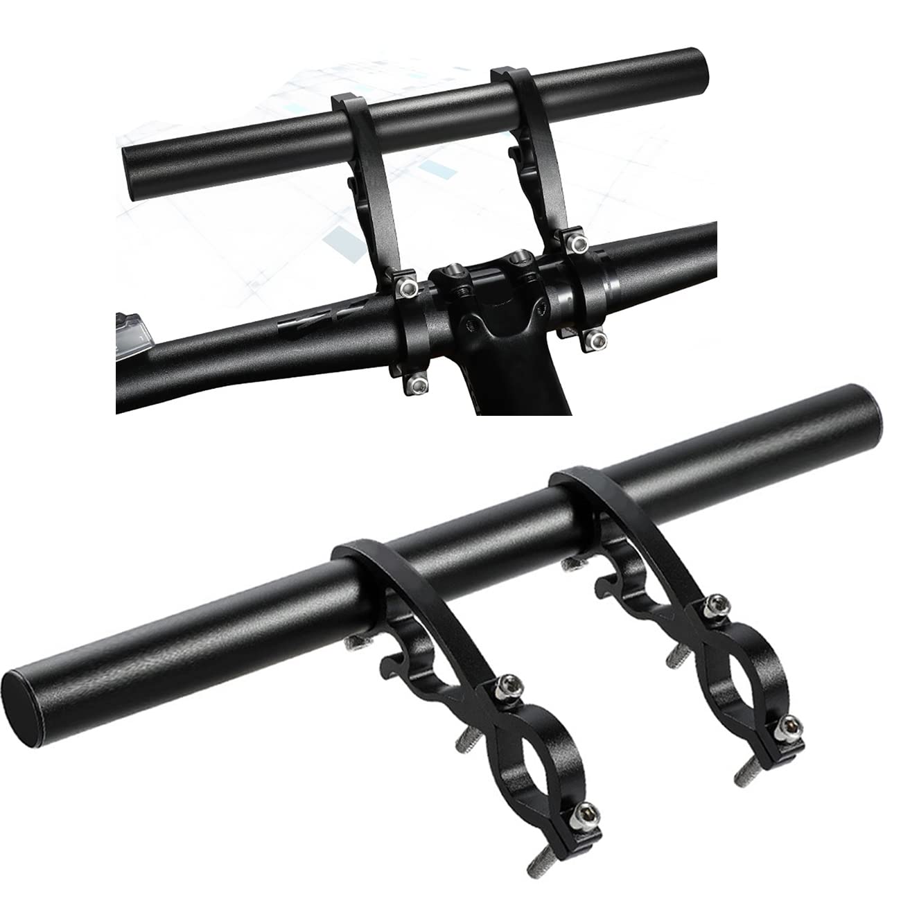 Photo 1 of Bike Bicycle Double Handlebars Extender Extension,11.8 inches/30CM Aluminum Alloy Super Long Bike Bracket Accessories,for Bike Mounts,Bicycle Extender Bars,for 20mm-32mm Bars Caliber