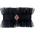 L'VOW Gothic Ruffle Collar Victorian Neck Costume with Gem Renaissance Vampire Choker for Women