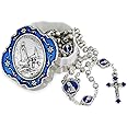Catholic Rosary Beads with Metal Keepsake Gift Box Set