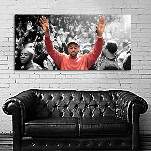 SDK mural #19 Poster Kanye West Rap Hip Hop 24x48 inch (60x121 cm) Canvas & Stretcher Bars Frame