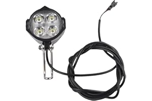 E-Bike Headlight for CAN Protocol, 36V/48V LED Front Lamp, 2-Pin SM Connector for Bafang/BBS01/BBS02 HD Mid-Drive Motor, Nigh