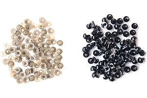 6-16MM Black Plastic Safety Eyes with Washers,Plastic Safety Crochet Eyes Bulk with 100PCS Washers for Crochet Crafts Doll Ma