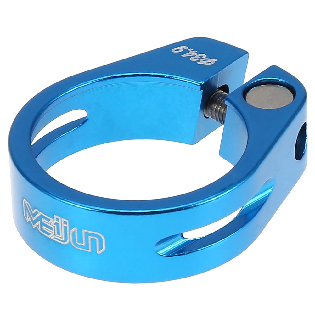Bike Seat Post Clamp, Bike Quick Release Clamp 34.9mm Aluminum Alloy Bike Seat Tube Clip for 30.4/30.8/31.6mm Seat Post (Blue)