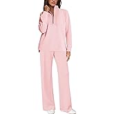 Yanekop Womens 2 Piece Tracksuit Half Zip Sweatsuits Long Sleeve Spring Matching Set Sweatshirt and Wide Leg Pants 2026