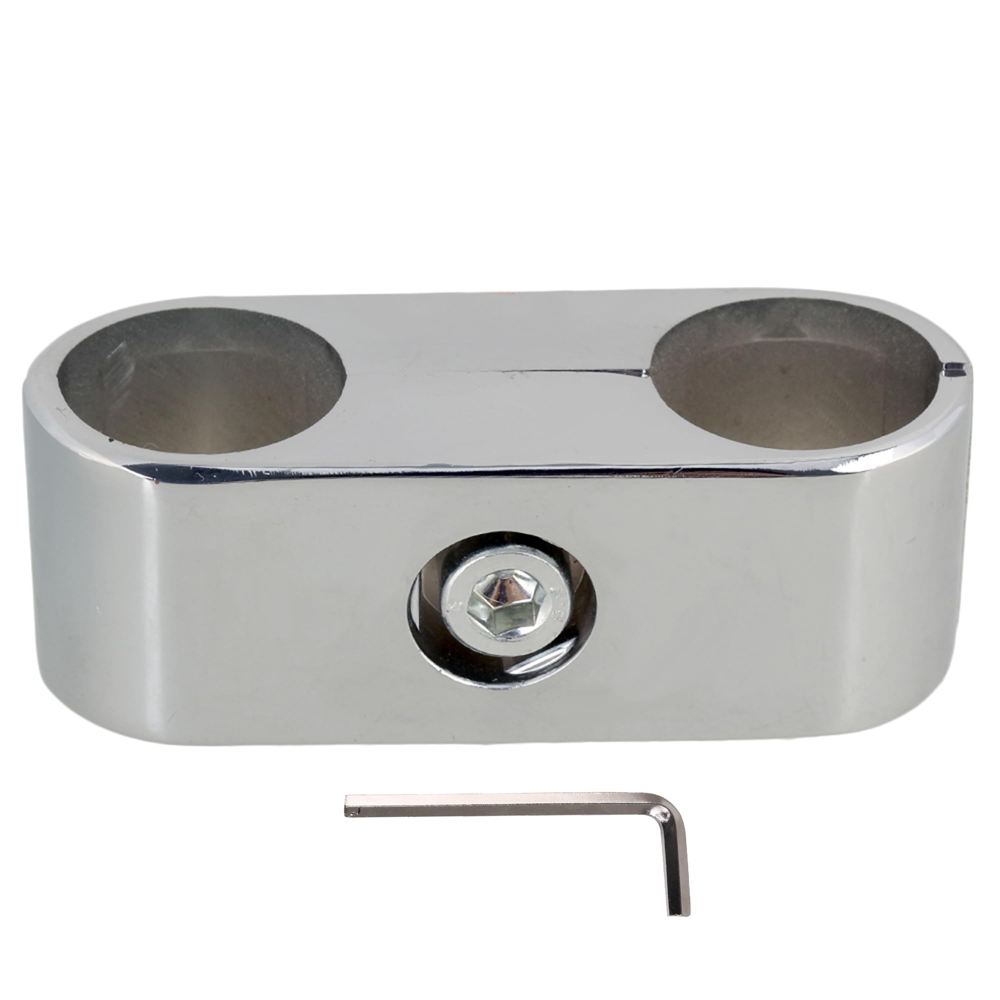 Photo 1 of Bqlzr  Clamp 2-Bolt Double-Ended Clamp,Double Port Pipe Clamps Used To Mount A 1" Aluminum Pipe For Clothes Drying Racks, Shelves, Clothing Display Racks, Circular Pipe Connections