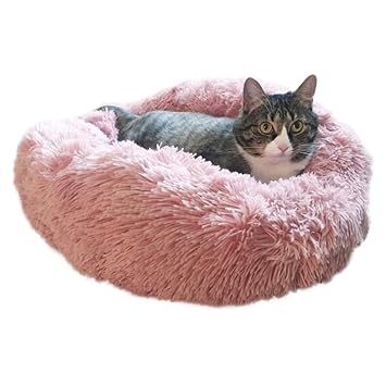 Etophigh Savlot Rundes Haustierbett Haustierbett Für Katzen Kleine Hunde Rundes Plüschbett Katzennestbett Kissen