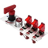 Jtron&reg; Dc12v Flip-up Start Ignition Three Combination Switch Panel and Accessories for Racing Sport