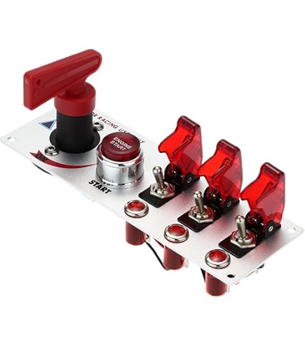 Pannello Comandi Auto Da Corsa FXC 3 Interruttori Toggle LED Blu 12V/24V