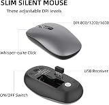 Cimetech Wireless Keyboard Mouse Combo 2.4G Ultra-Thin QWERTY UK Gray view 6