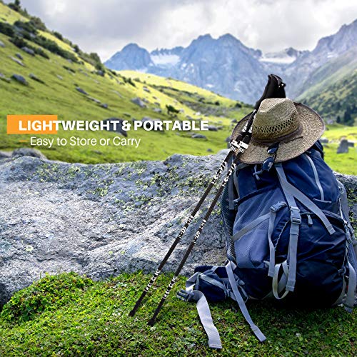 image for TOPELEK Hiking Trekking Poles, 2 Pack Collapsible Aluminum Walking Pol
