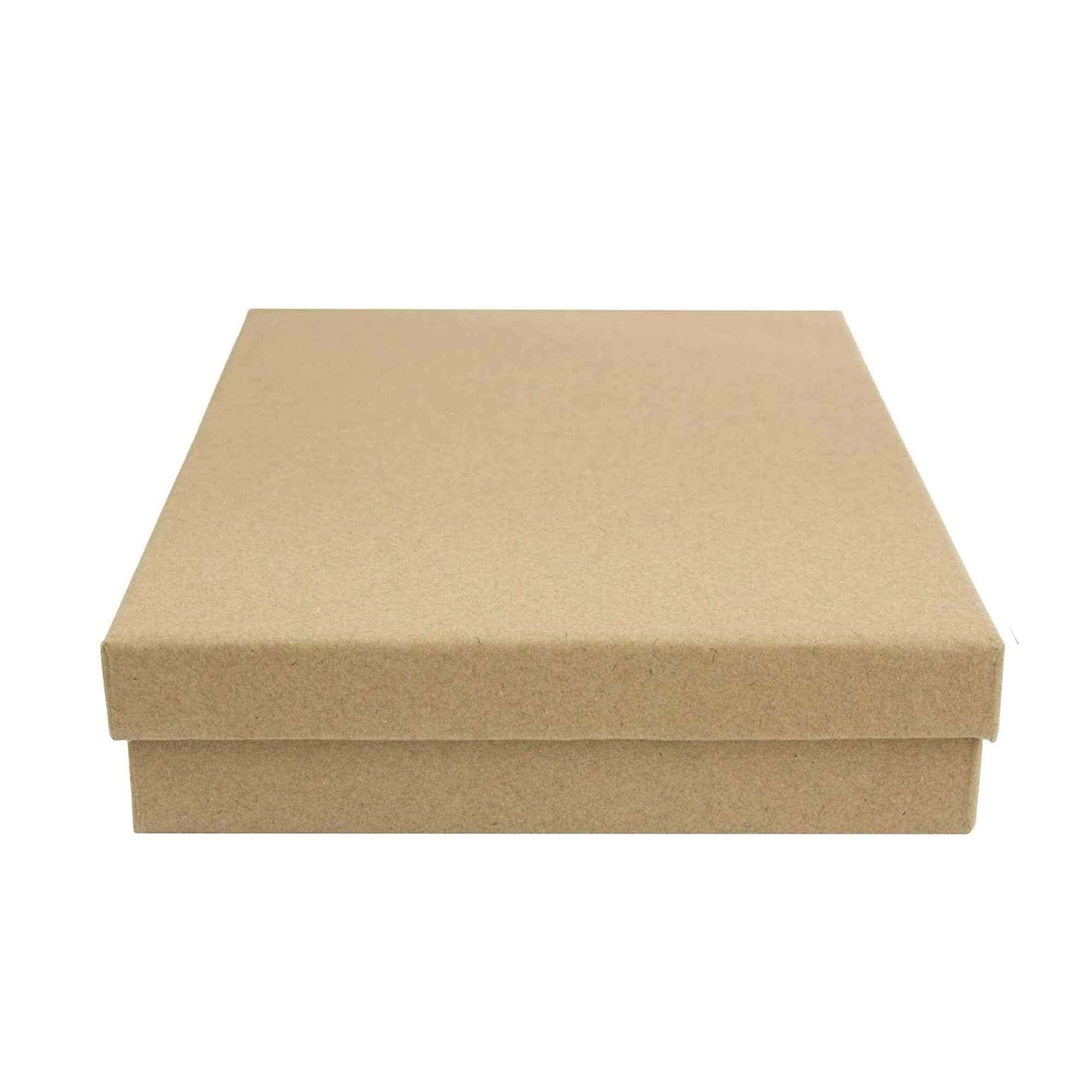 Emartbuy Set of 8 Brown Cardboard Jewellery Pendant Boxes, Ring Boxes, Gift Box for Anniversaries, Weddings, Birthdays Size - 21 cm x 15 cm x 3.5 cm