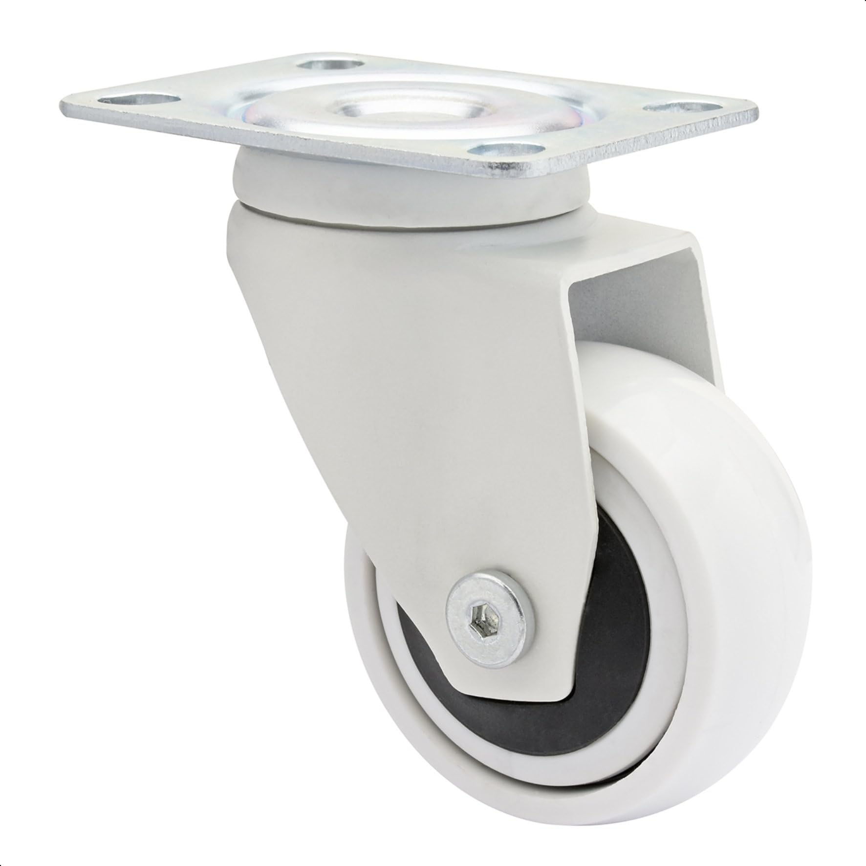 WAGNER design - 3C - swivel castor/furniture castor - white, soft tread, diameter Ø 50 mm, ball bearing, load capacity 50 kg - 01225101