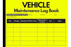 Vehicle Maintenance Log Book: Track Maintenance ,meliage, repairs and costs , size 8.25" x 6"