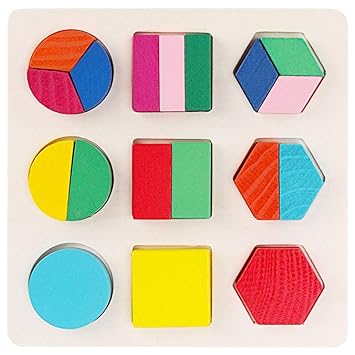 Casey Brand New Montessori Wooden Geometric Shape Matching Educational Building Blocks Set, Magnetic Puzzle Birthday Gift Toys for Boys and Girls( Series 3)