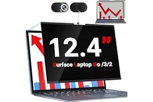 Surface Laptop Go 12.4 inch Privacy Screen, ZOEGAA Anti Blue Light Sliding Camera Cover Magnetic Privacy Screen Compatible wi