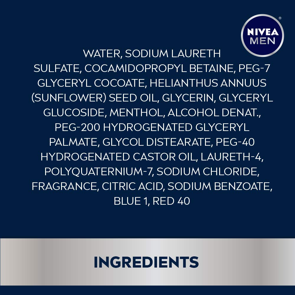 Nivea Men Cool 3-in-1 Body Wash, 16.9 Fl. Oz (Pack of 3) : Bath And Shower Gels : Beauty