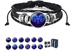 AYATTECY Spirilet Bracelet, 2024 Upgrade Spirilet Bracelet Zodiac Manifestation, Zodiac Signs Spirit Bracelet, Multilayer PU Leather Spiritual Bracelet for Women and Men
