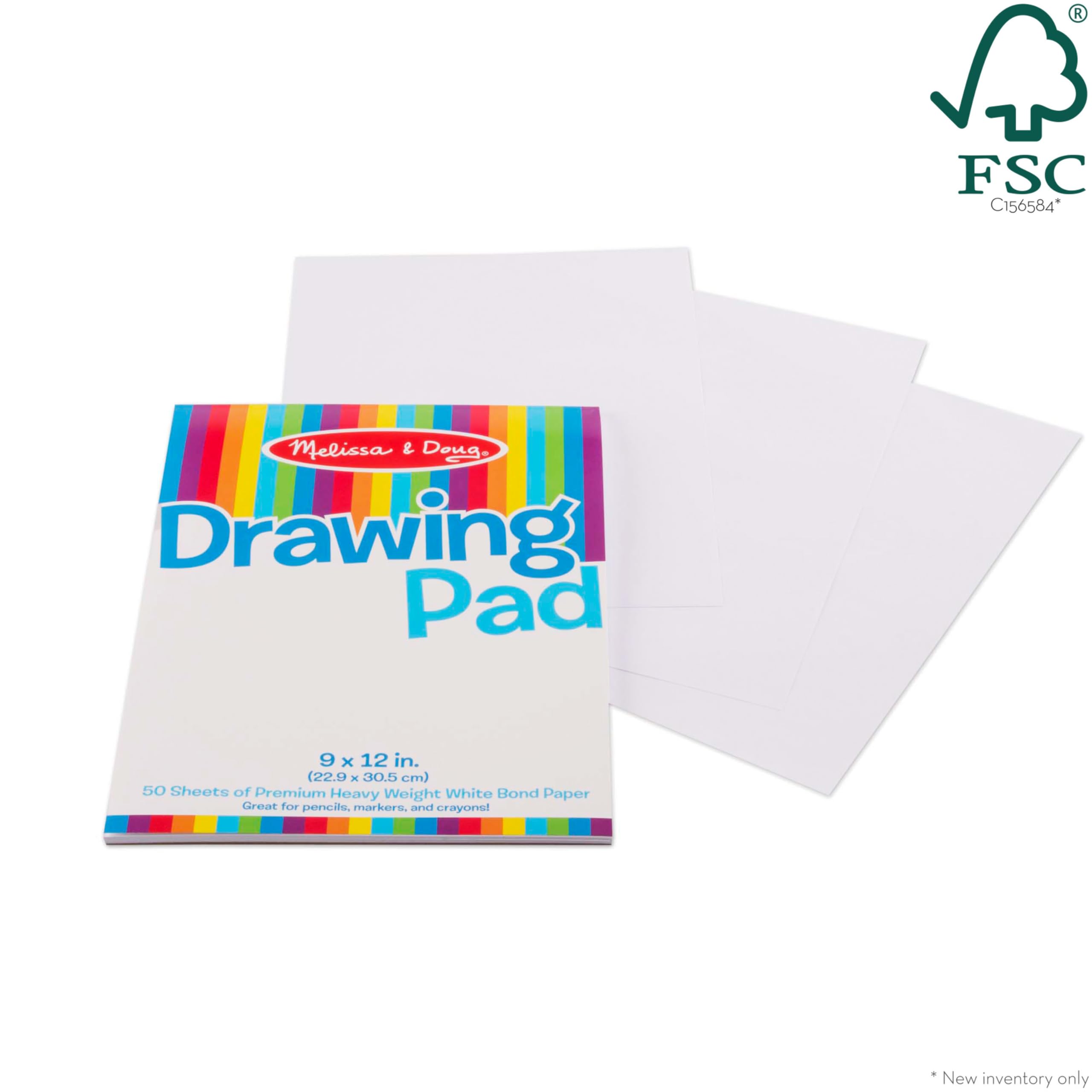 Melissa & Doug Drawing Pad (9 x 12 inches) with 50 Sheets of White Bond Paper