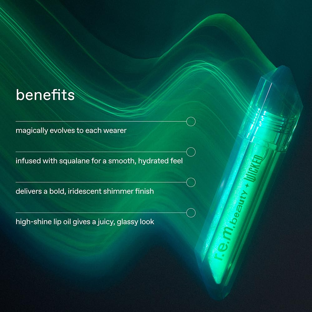 r.e.m. beauty by Ariana Grande Wicked: For Good | So Popular pH Adaptive Lip Oil | Universally Flattering Pink Tone for All Skin Tones | 4.8 ml