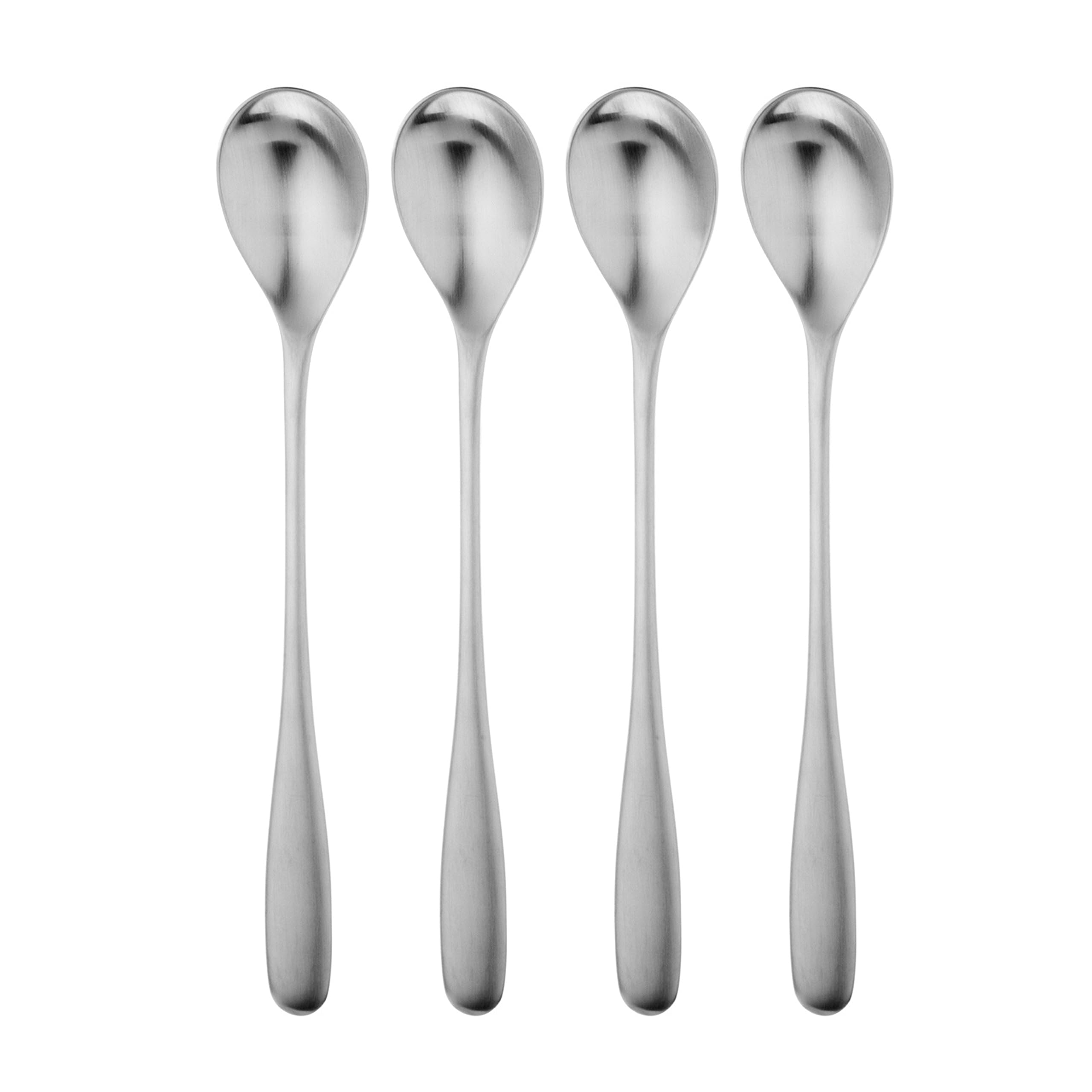 Robert Welch Stanton Satin Long Handled Spoon, Set of 4. Made from Stainless Steel. Dishwasher Safe.