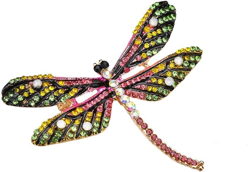 Animal Brooches for Women Rhinestone Crystal Enamel Cute Dragonfly Brooches Pins Insect Jewelry Girls Brooch