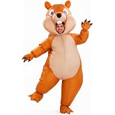 PARTY TELLER Inflatable Squirrel Costume for Adult, Halloween Funny Blow Up | Fits 5'6"-6'4". Waterproof polyester. Inflates fast. Dual power modes. Cute design suits for cosplay, costume, events, party