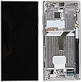6.8" Original for Samsung S22 Ultra Touch Screen Display Digitizer S22Ultra 5G S908E S908E/DS S908U S908W S908B/DS LCD Screen Replacement (with White Frame and Back Cover)