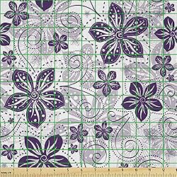 Lunarable Violet Fabric by The Yard, Swirls and