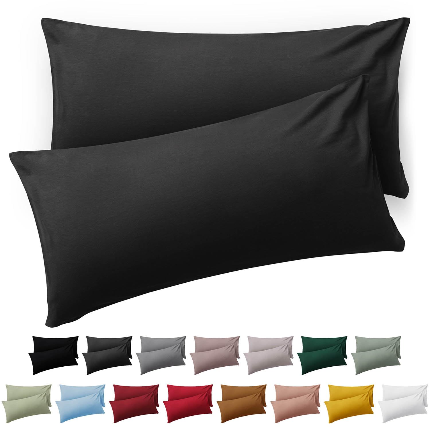 Blumtal Anthracite Pillow Cases 2 Pack - Soft Brushed Microfibre Pillowcase with Envelope Closure, 65 x 65 cm (25.5 x 25.5 inches)