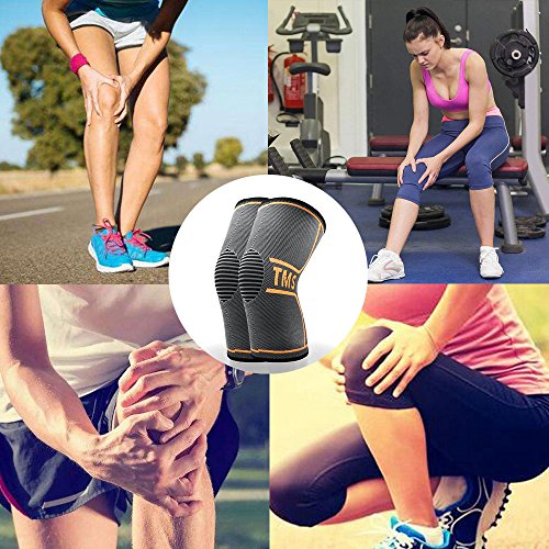 Sports Knee Compression Sleeve(1 pair)-Effective Support for Running ,Jogging,Biking ,Walking, Joint Pain and Arthritis Relief,Faster Injury Recovery - Thumbnail 5