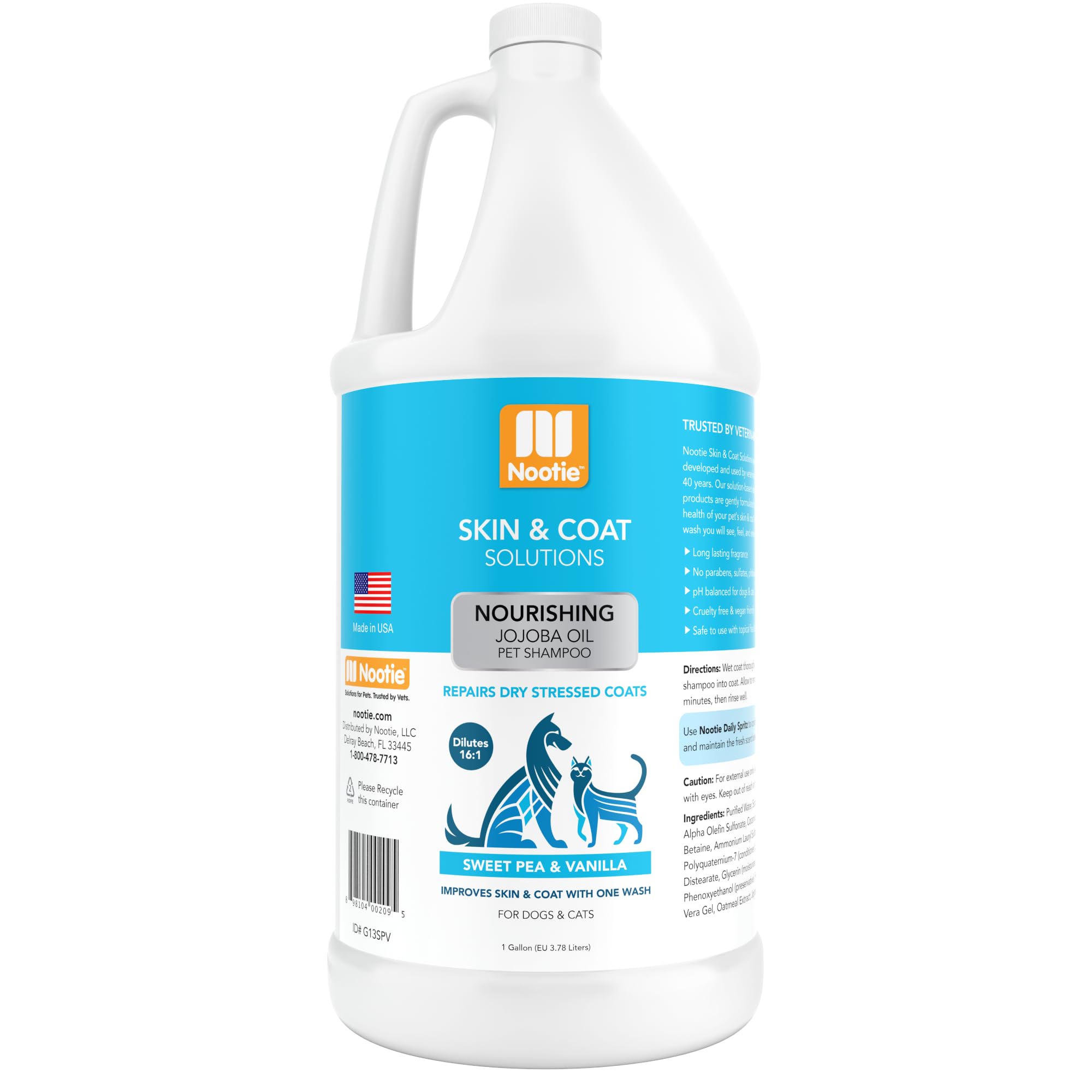 Nootie Nourishing Sweet Pea and Vanilla with JoJoba Oil Pet Shampoo, 1 gal